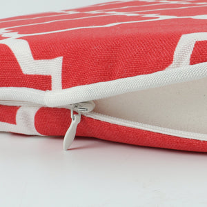 Outdoor Chair Cushions Seat Cushions with Straps, Set of 4, Plaid Red
