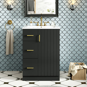 Bathroom Vanity With Under Mount Sink, 2 Drawers And Soft Closing Door