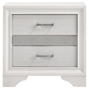 Transitional 2 Drawer Nightstand With Hidden Jewelry Tray