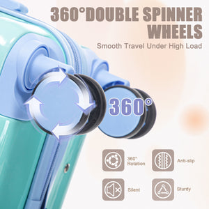 14'/20' 2-Piece PC Spinner Wheel Luggage Set in Gradient Blue and Yellow