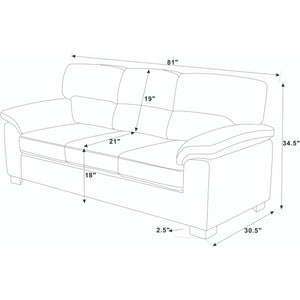 Vintage Inspired 3 Seat Sofa With Tufted Cushions