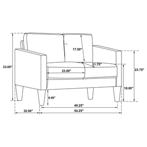 Ruth - 2 Piece Track Arm Sofa Set With Cushions - Black