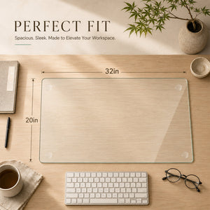 Clear Tempered Glass Table Mat - 20X32 Inch