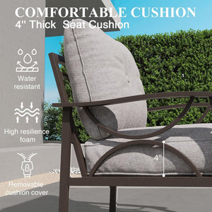 All-Weather 3 Seat Patio Sofa With Cushions