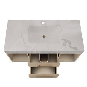 39.4" Floating Bathroom Vanity with Ceramic Sink