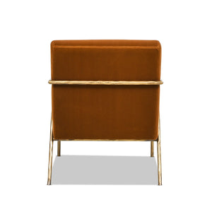 Hammered Brass Upholstered Accent Arm Chair with Performance Upholstery - Orange or Dark Green