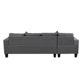 Modern Sectional Sofa Set with L-Shape Chaise Lounge and Cup Holders