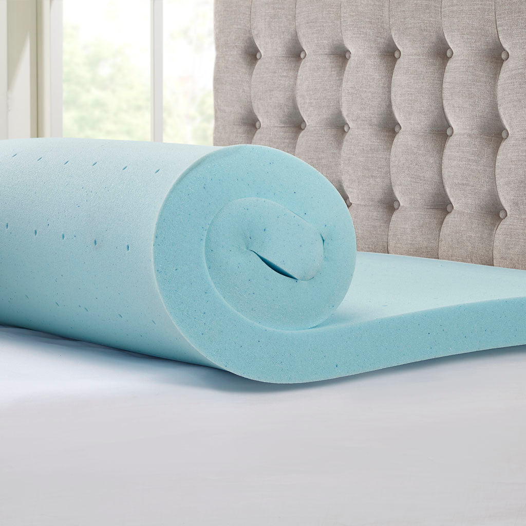 Hypoallergenic cooling gel memory foam mattress topper with removable cooling cover