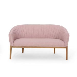 Mid Century Modern Loveseat with Channel Stitched Backrest