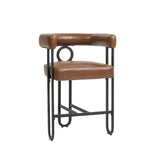 Household bar stools set of 2, modern upholstered with back