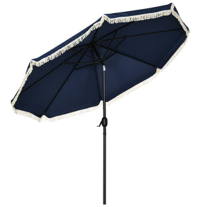 Outsunny 9ft Patio Umbrella with Push Button Tilt and Crank