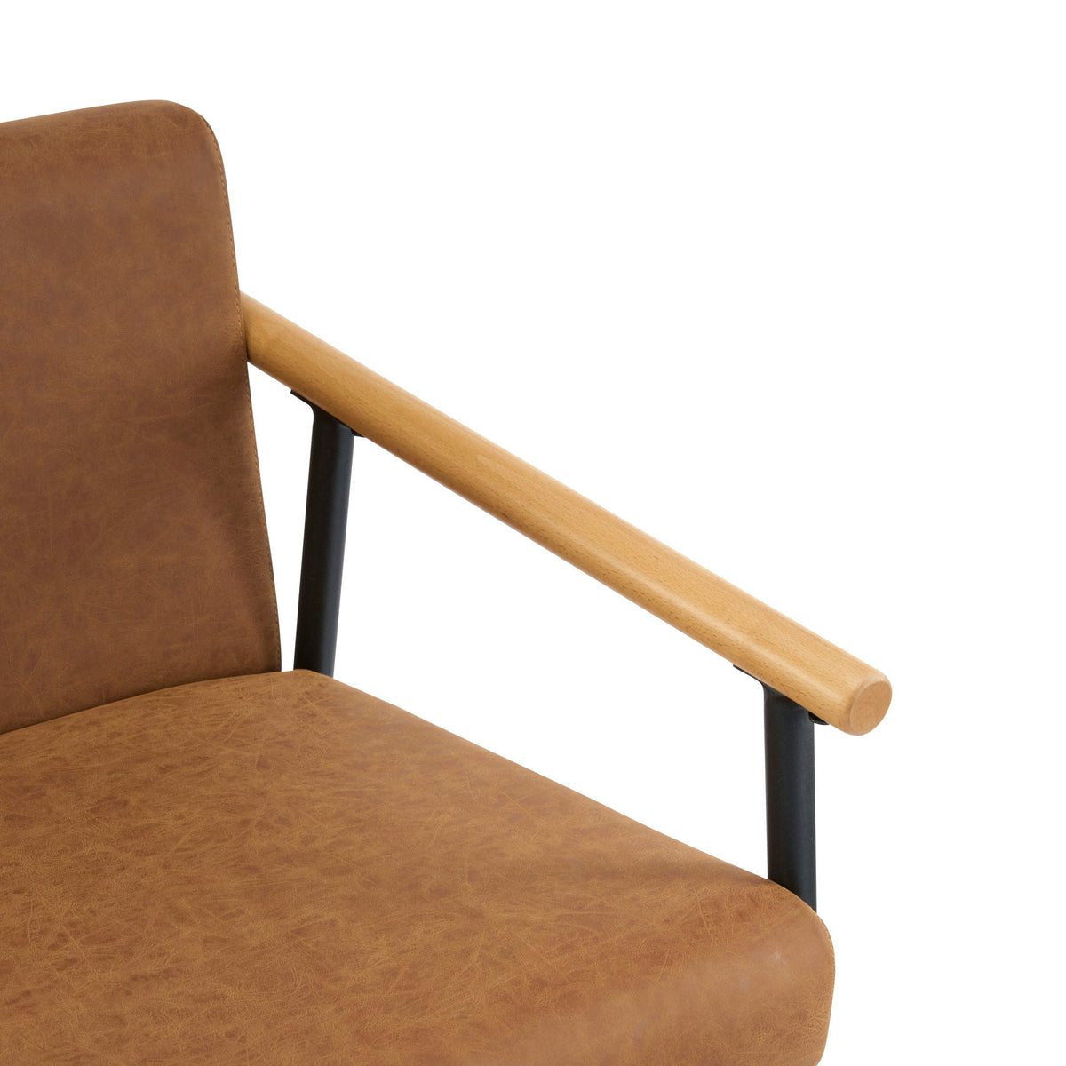 Mid Century Modern Counter Stool Set With Iron Frame