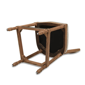 Armless Bar Stool with Nailhead Trim and Rattan High Back