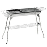 Outsunny-Charcoal-Grill,-Stainless-Steel-Portable-Folding-BBQ-