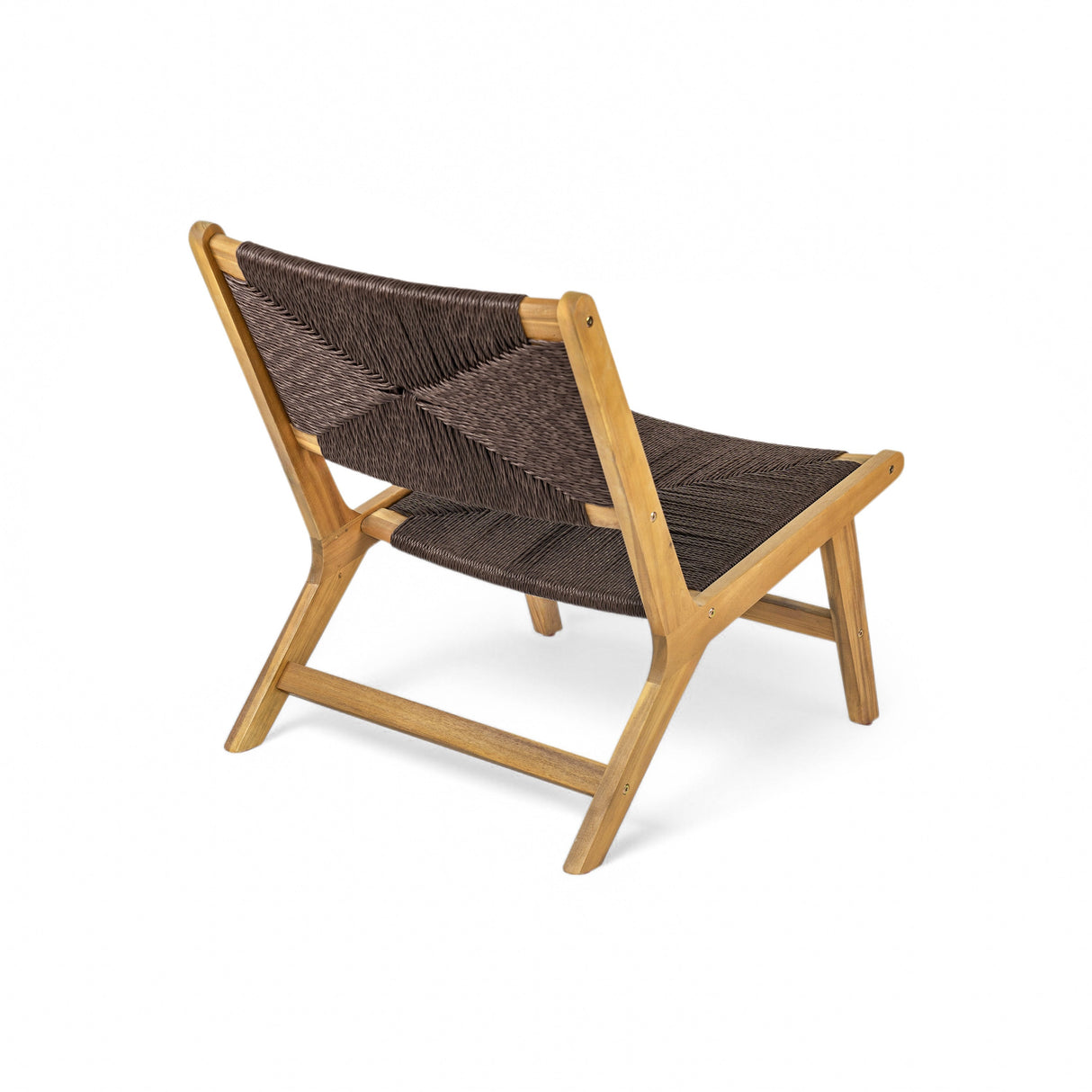 Acacia Wood Outdoor Armless Lounge Chair - Teak Set of 2