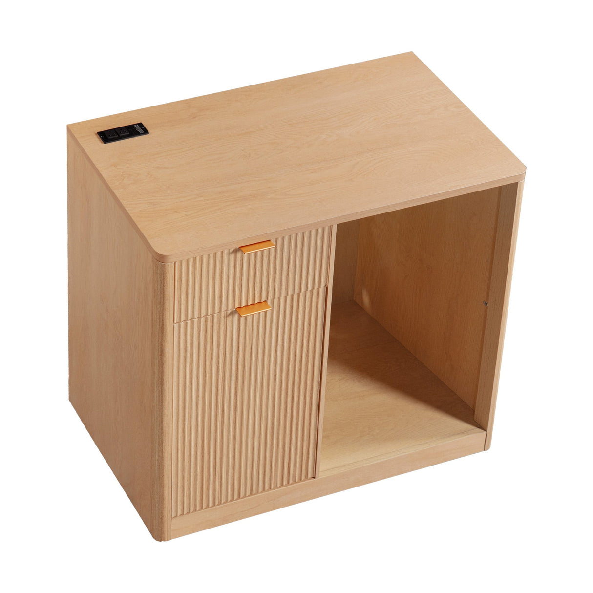K&K 2-Piece Coffee Bar Cabinet with Fridge Space