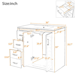Bathroom Vanity With Sink Combo, Storage Cabinet