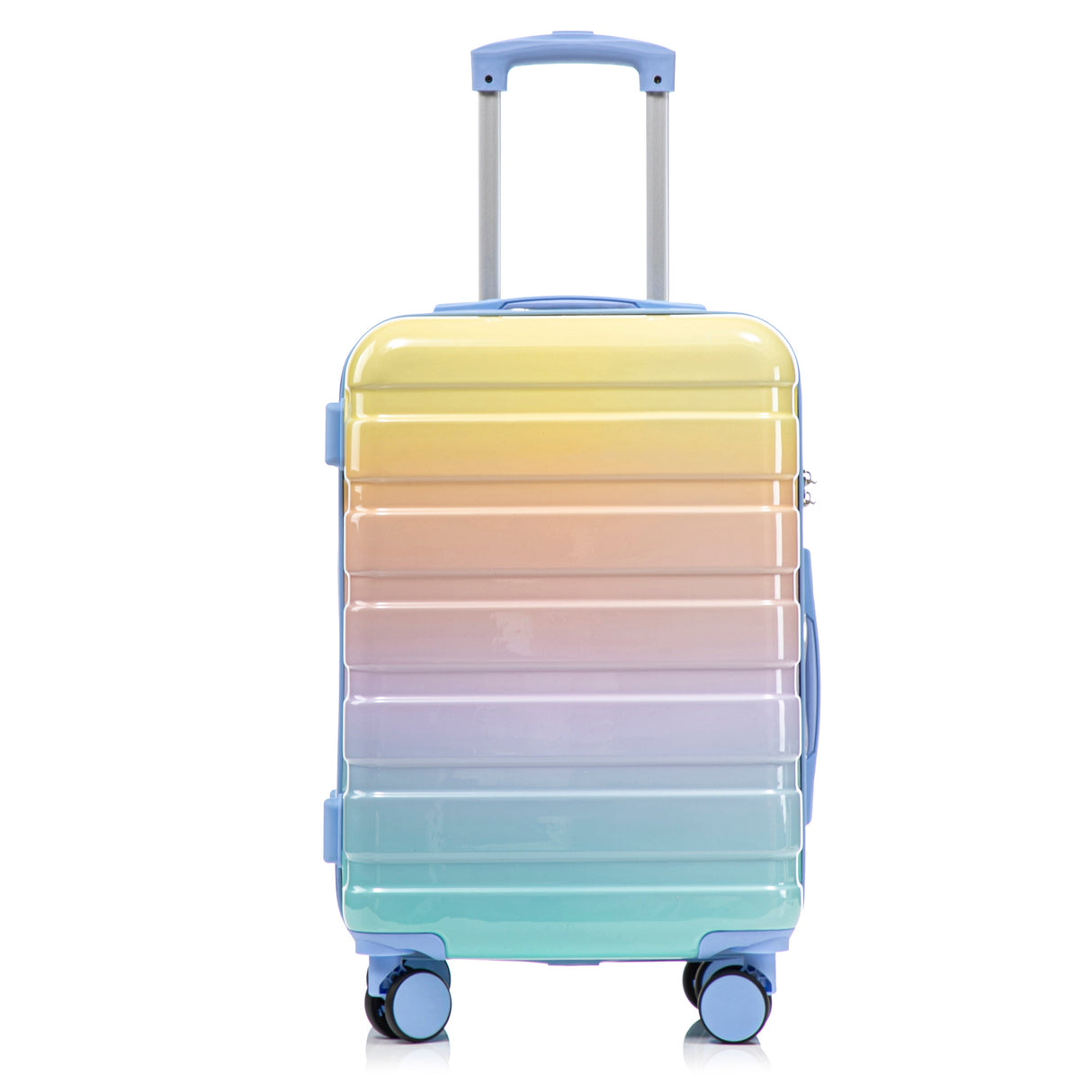 14'/20' 2-Piece PC Spinner Wheel Luggage Set in Gradient Blue and Yellow