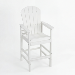 HDPE Bar Height Adirondack Patio Chair with Cup Holder and Armrests