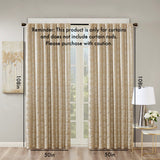 Jacquard lined total blackout rod pocket/back tab curtain panel (only 1 pc panel)