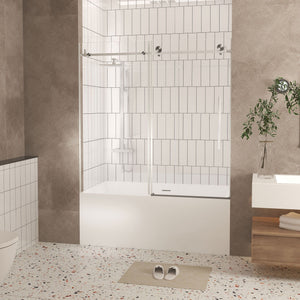 Frameless Shower Door, Smooth Sliding Tracks
