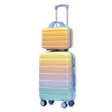 14'/20' 2-Piece PC Spinner Wheel Luggage Set in Gradient Blue and Yellow