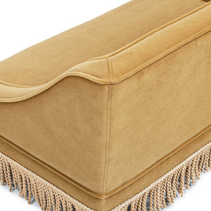 Duchess 33' Medium Princess Pet Bed Sofa with Fringe Skirt, Gold Yellow Performance Velvet