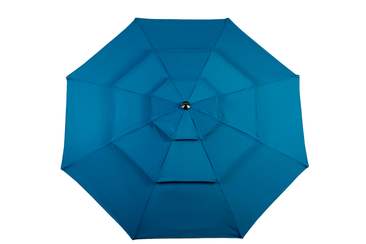 Aluminium 10ft 3 Tier Auto-tilt Outdoor Patio Umbrella - Dark Blue