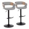 Elisa - Mid Century Modern Adjustable Barstool With Swivel & Rounded T Footrest (Set of 2)