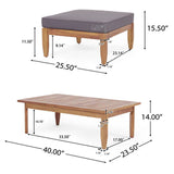 Urbanek Acacia Wood Outdoor Conversation Set - Teak