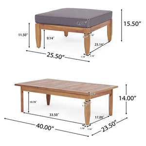 Urbanek Acacia Wood Outdoor Conversation Set - Teak