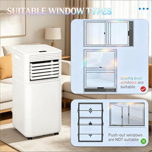 4-in-1 Versatile Mobile Air Conditioner with LED Display - Black & White
