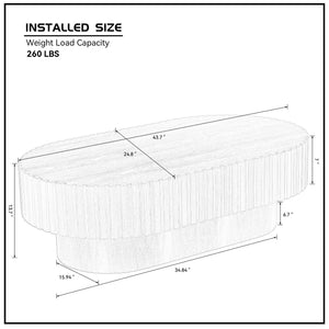 43.7 Inch Modern Handcrafted Drum Coffee Table