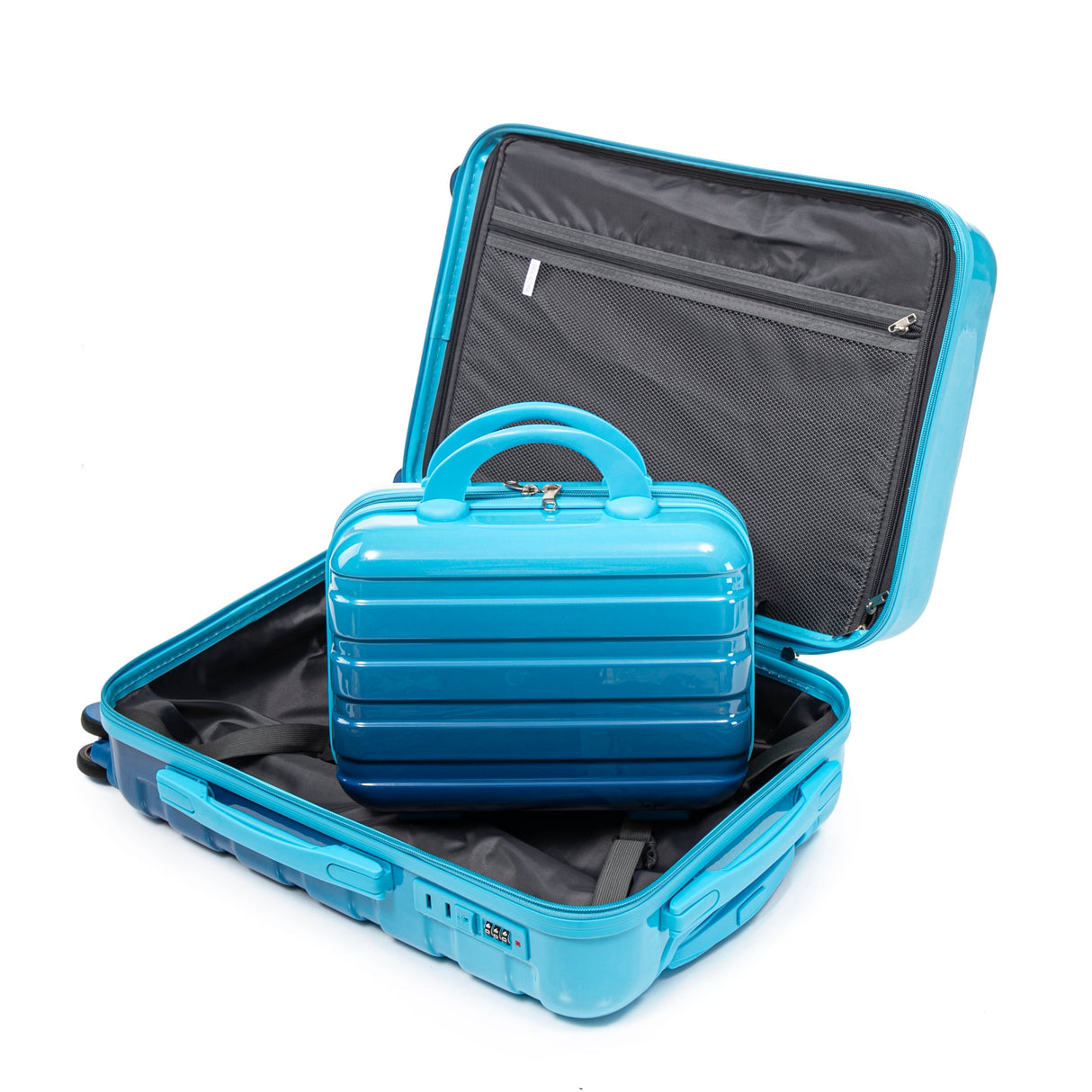 14'/20' 2 pcs/set PC Spinner Wheel Luggage with Gradient Color and Lock