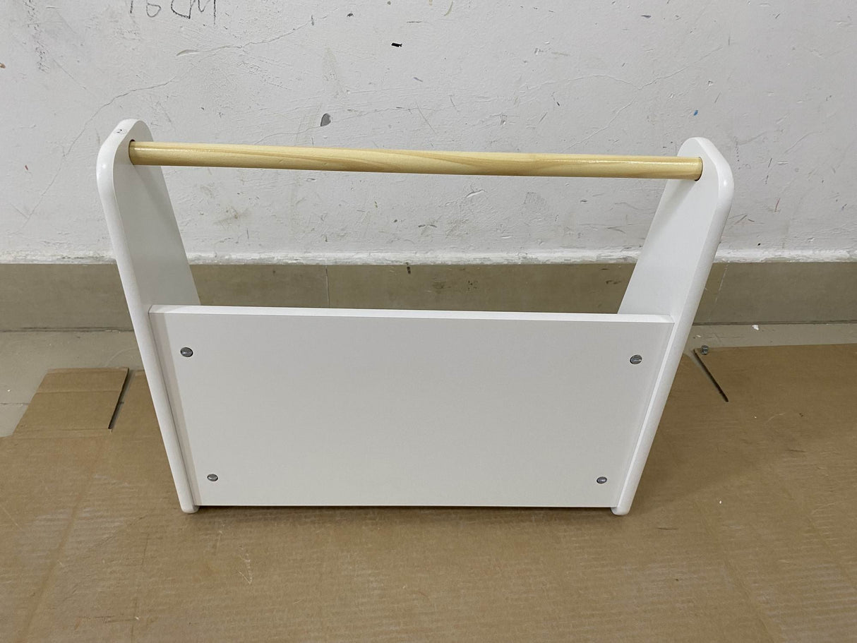 Kids Bookshelf with Wooden Handle - 2-Tier Front-Facing Toddler Bookcase