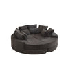 Round Oversized Sofa Bed With 5 Throw Pillows