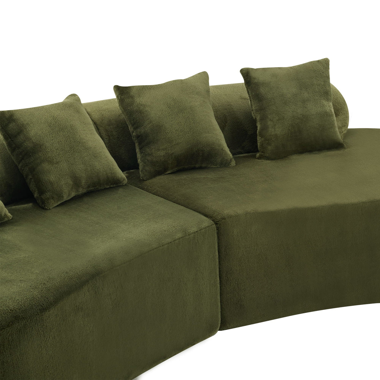 Modern Curved Sofa With Pillows