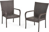 LITTLETON PE WICKER STACKING CHAIR, Set of 2