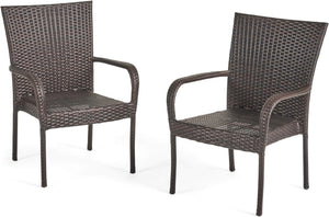 GigaTech Brown PE Rattan Outdoor Chairs Set of 3