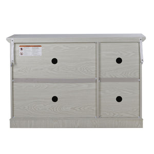 Storage Cabinet With 3 Mirrored Acrylic Doors, Adjustable Shelves