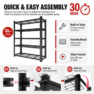 72"H 5-Tier Heavy Duty Shelving Rack