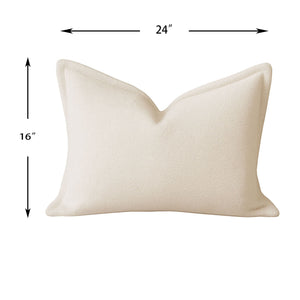 Ivory Textured Throw Pillow with Plush Fill - Homey Cozy Comfort