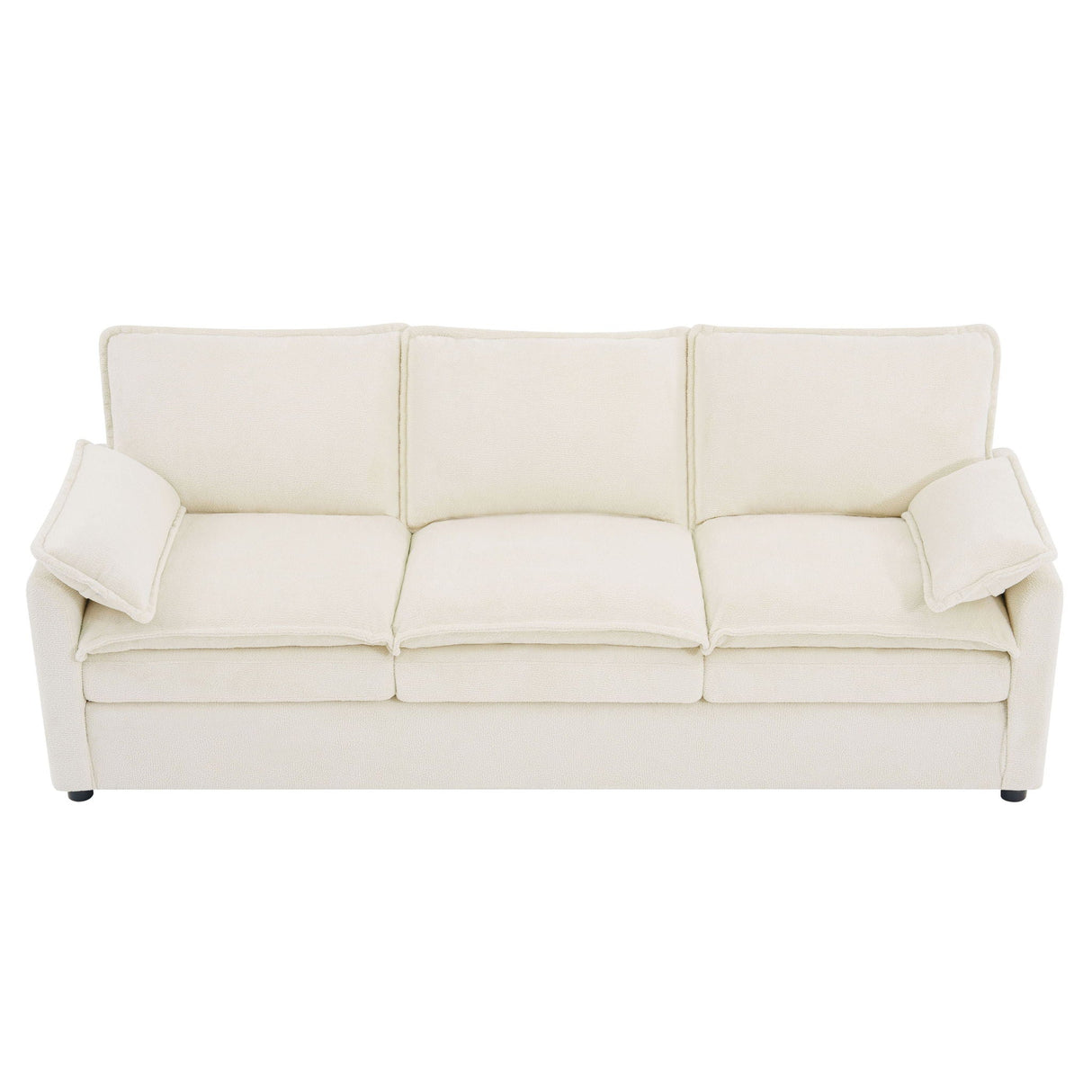 Modern 3 Seater Sofa With Side Storage Pockets For Living Room