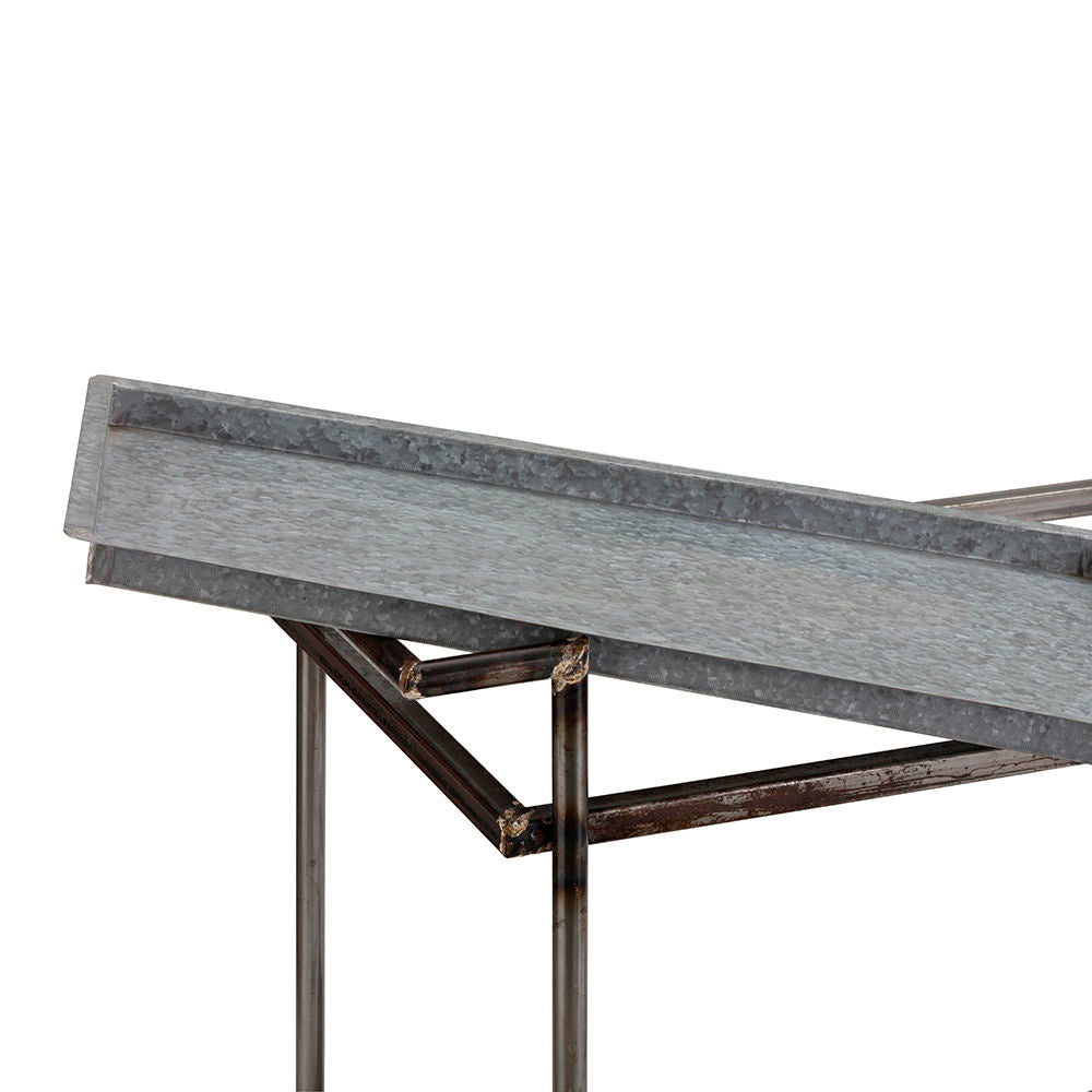 Percy Galvanized Metal Bar Cart - Gray