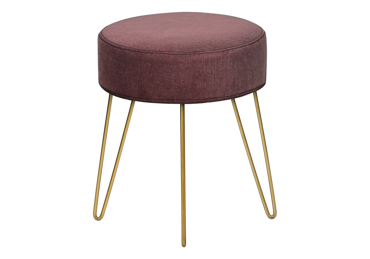 Ottoman Pouf with Round Metal Legs