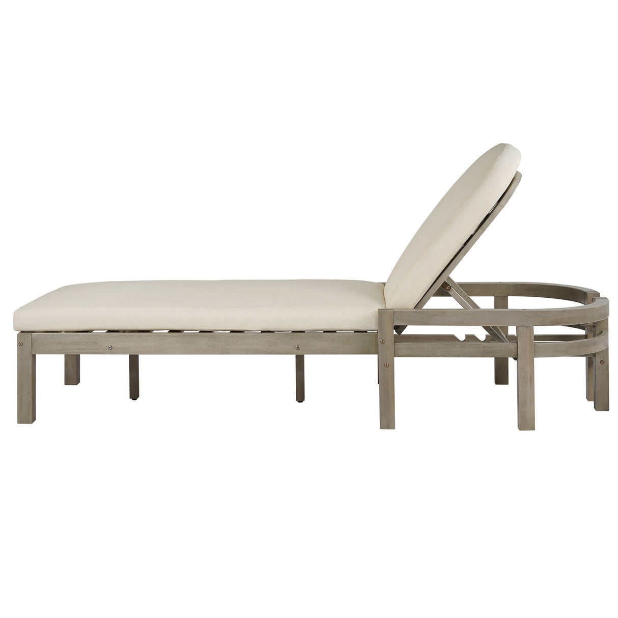 Outdoor Chaise Lounge With 5 Position Adjustable Backrest (Set of 2)