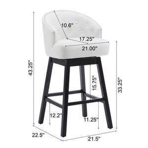 360 Degree Rotation Swivel Counter Stools (Set of 2)