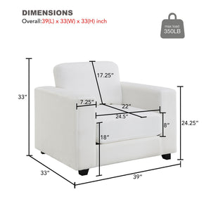 Oversized Accent Chair with Wide Arms for Living Room