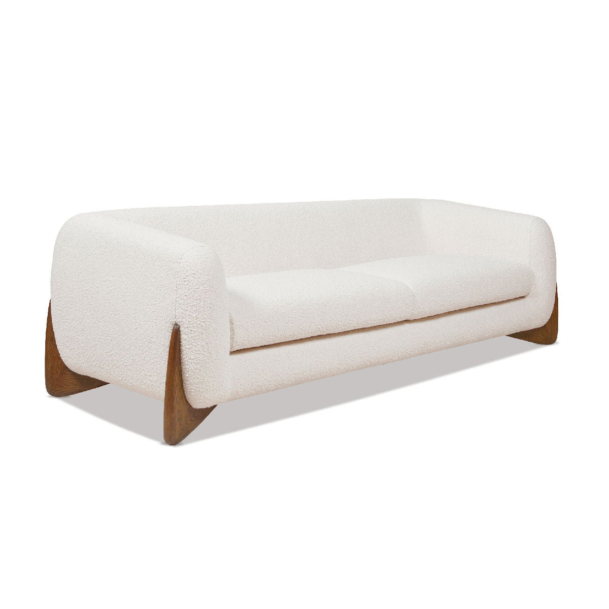 Alpine Luxurious Upholstery Sherpa Sofa with Removable Cushions - Available in White, Black, or Dark Green