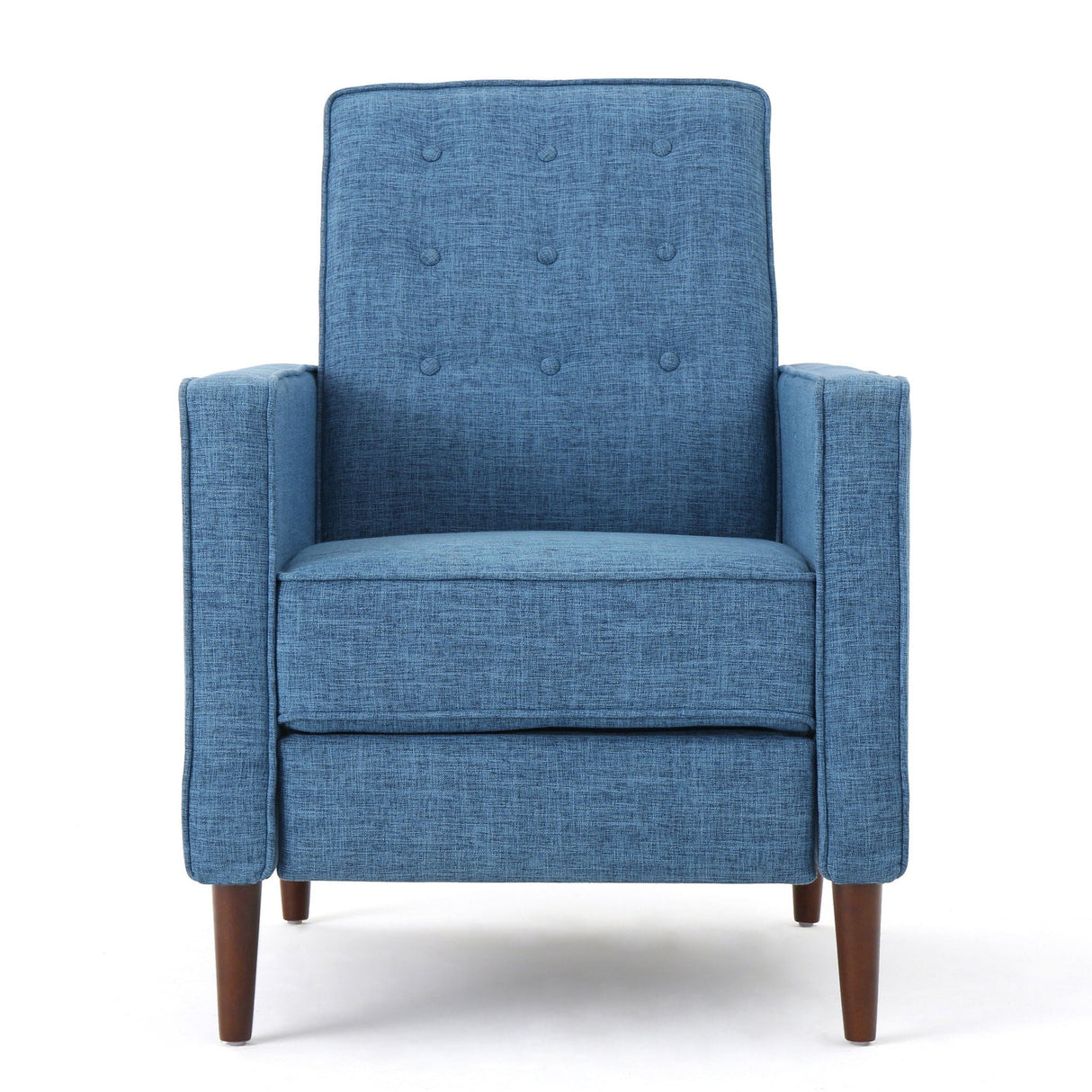 Mid-Century Modern Recliner With Button Tufted Waffle Stitch